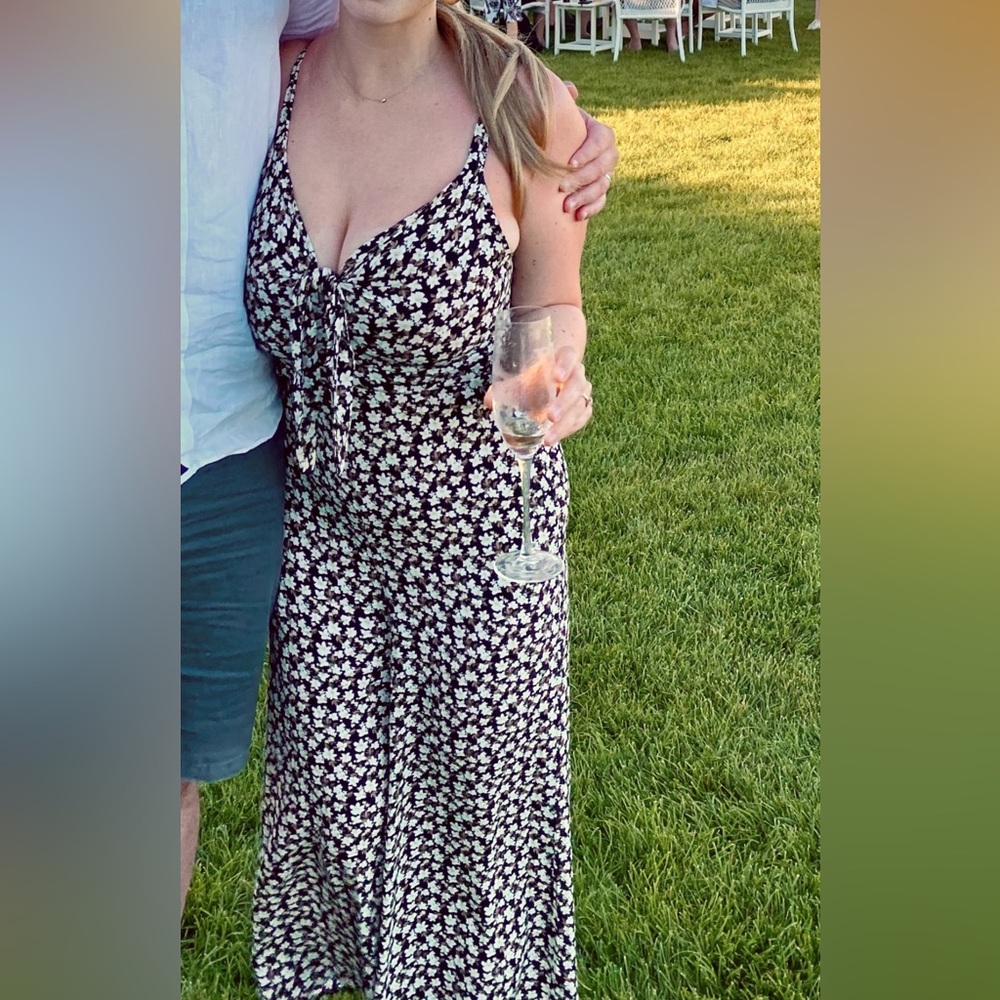 Lulu’s Black and neutral floral jumpsuit